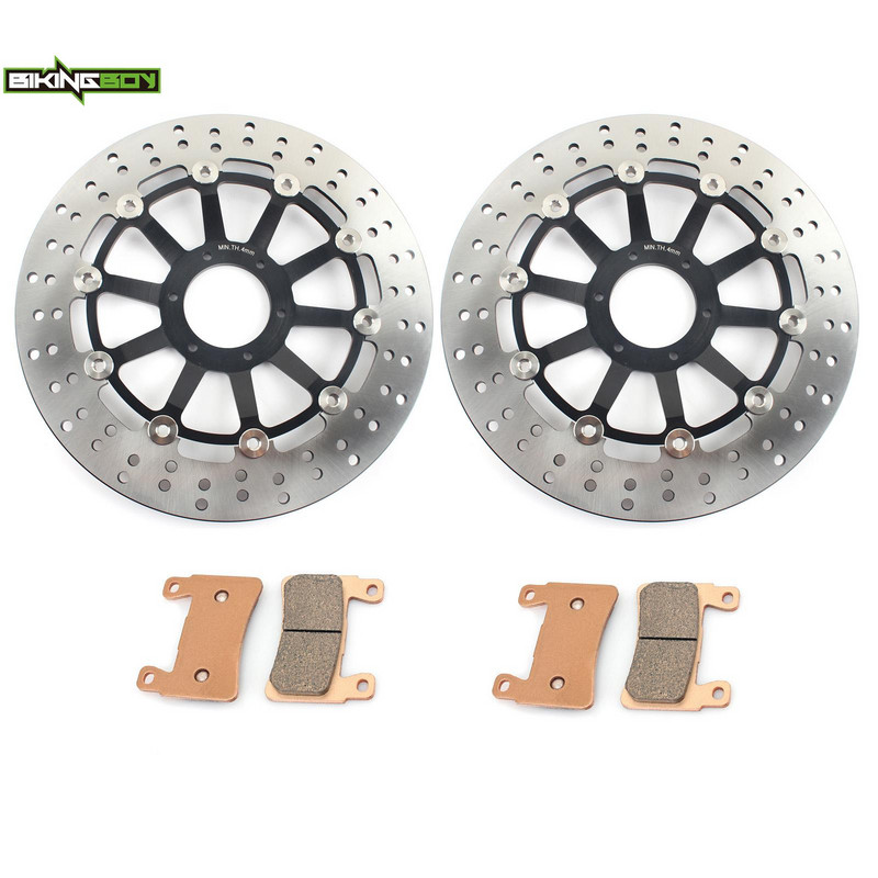 BIKINGBOY priekinių stabdžių diskų diskų rotoriai + kaladėlės Honda CBR 600 F F4i Supersport F4 99 00 01 02 03 04 05 06 07 CBR600F komplektas