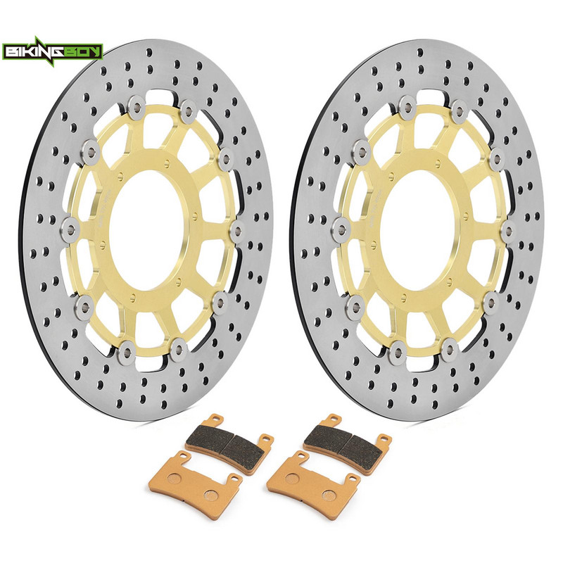 BIKINGBOY priekinių stabdžių diskų diskų rotoriai + kaladėlės Honda CBR 600 F F4i Supersport F4 99 00 01 02 03 04 05 06 07 CBR600F komplektas