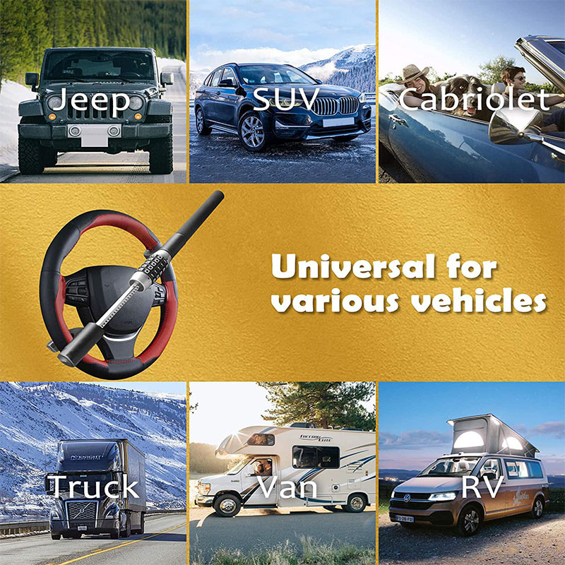 Automobilio vairo užraktas, apsaugantis nuo vagystės, ištraukiamas įtaisas, ištraukiamas beraktis slaptažodis 5 užkoduotas