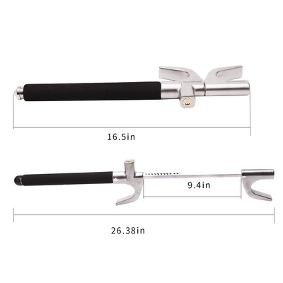 FARBIN Brava za upravljač Protuprovalna brava za vozila Podesiva duljina Sigurnosni čekić za samoobranu, Alat za teške uvjete rada