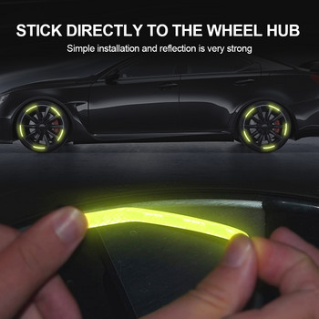 20бр. светлоотразителни стикери върху колелата на автомобила, стикери за предупреждение за гуми, 3D триизмерни балансирани стикери за автомобили, персонализиран декор