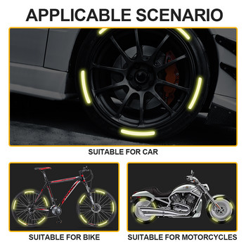 20бр. светлоотразителни стикери върху колелата на автомобила, стикери за предупреждение за гуми, 3D триизмерни балансирани стикери за автомобили, персонализиран декор