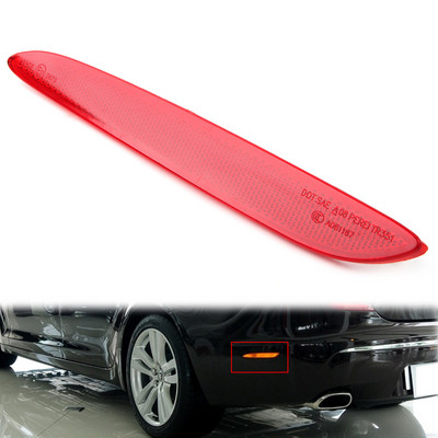 Reflexné pásy na zadný nárazník auta, bočné odrazky pre Jaguar XJ 2010 2011 2012 2013 2014 2015 2016 2017, ABS plast, červená šošovka