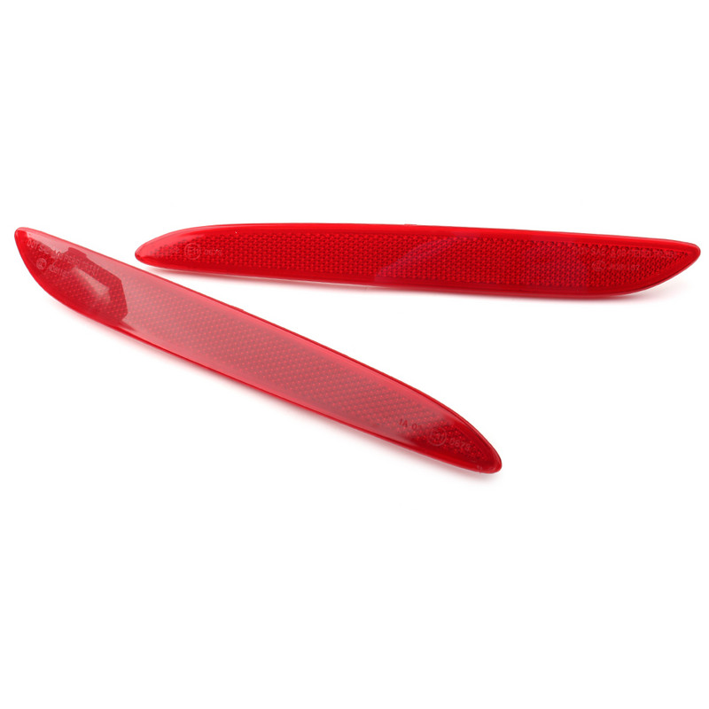 Reflexné pásy na zadný nárazník auta, bočné odrazky pre Jaguar XJ 2010 2011 2012 2013 2014 2015 2016 2017, ABS plast, červená šošovka