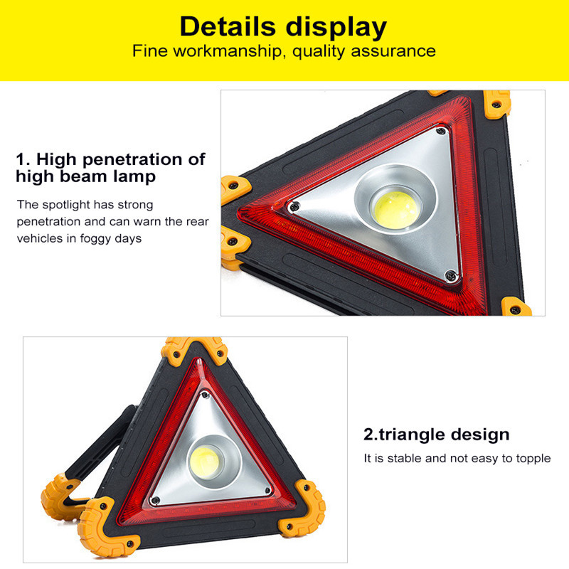 Trepied reflectorizant pliabil pentru mașină Triunghi de avertizare pentru avarie de urgență Trepied de avertizare pentru siguranța rutieră de noapte Accesorii reflectorizante