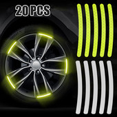 20 de bucăți autocolante reflectorizante pe roțile mașinii, autocolante de avertizare pentru anvelope, autocolante tridimensionale echilibrate pentru mașină, decor personalizat