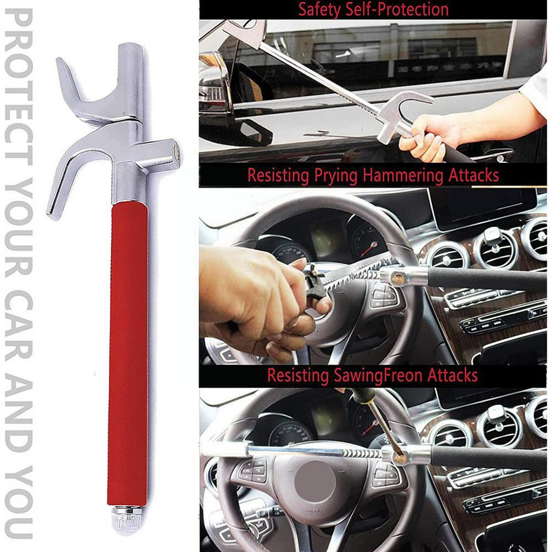 Încuietoare volanului mașinii Încuietoare antifurt în formă de U pentru camion Blocare de siguranță retractabilă de auto-apărare Dispărător de ferestre Hamme L4T6