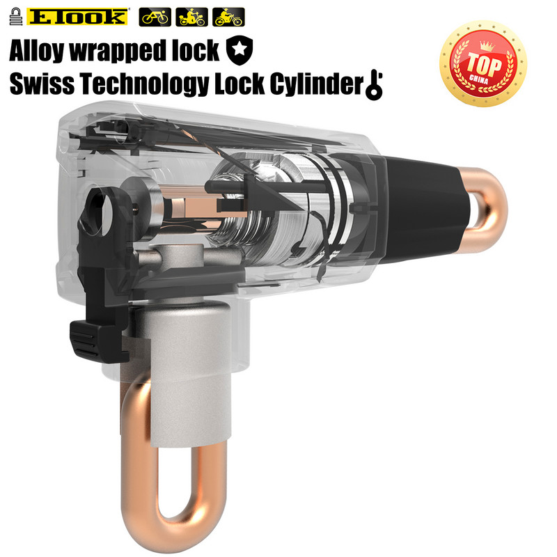 ETOOK Blocare pentru biciclete MTB Bicicletă de șosea Încuietoare cu lanț antifurt de siguranță rezistentă pentru motociclete scuter cu oțel special călit