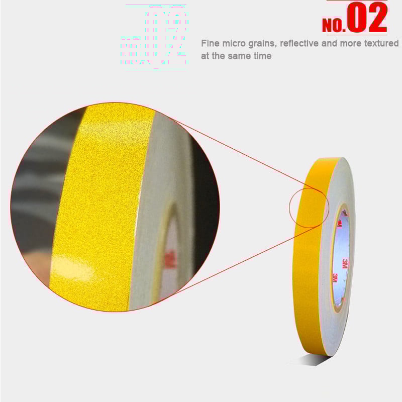 Autós fényvisszaverő szalag 1cm*500cm-es matrica biztonsági jelölés autóformázó öntapadó figyelmeztető szalag motorkerékpár-fólia díszítőeszköz