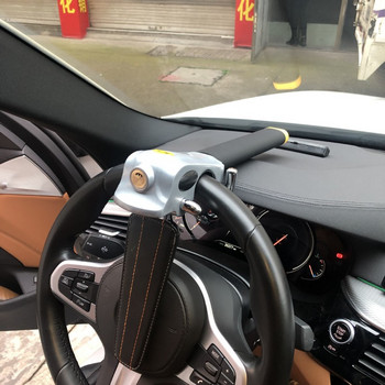 Удебелена ключалка на волана на автомобила от неръждаема стомана Сгъваема защита против кражба Автомобилни ключалки Автоматична ключалка на волана против кражба