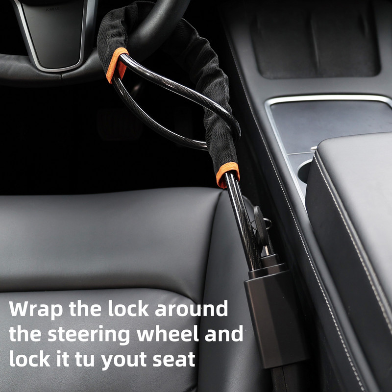 ALLREY Κλείδωμα τιμονιού Ζώνη ασφαλείας Αντικλεπτική κλειδαριά 3 Χρώμα Επιλέξτε Εύκολο στη μεταφορά Αντικλεπτικό εργαλείο για Αξεσουάρ αυτοκινήτου SUV αυτοκινήτου