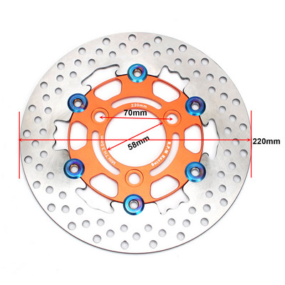 Disc de frână de 220 mm pentru motocicletă, cu 3 găuri, din oțel inoxidabil, față, spate, rotor, discuri, scuter, bicicletă sport, motocicletă, ATV, Pitbike