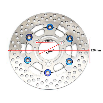 Disc de frână de 220 mm pentru motocicletă, cu 3 găuri, din oțel inoxidabil, față, spate, rotor, discuri, scuter, bicicletă sport, motocicletă, ATV, Pitbike
