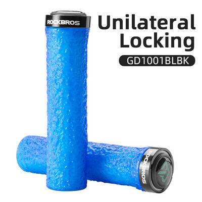 ROCKBROS Manere ultraușoare pentru bicicletă Ghidon de bicicletă anti-alunecare Blocare din cauciuc Manere MTB ultraușoare Accesorii pentru ciclism