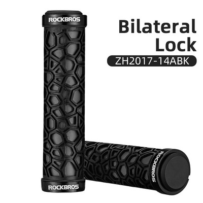 ROCKBROS Manere ultraușoare pentru bicicletă Ghidon de bicicletă anti-alunecare Blocare din cauciuc Manere MTB ultraușoare Accesorii pentru ciclism
