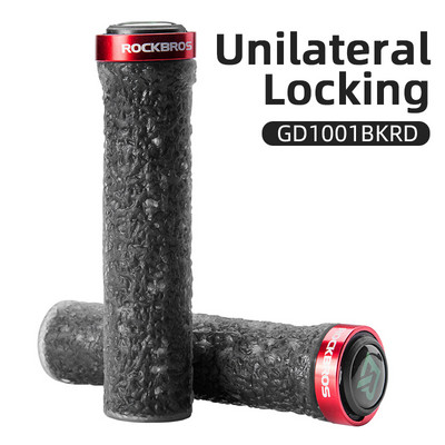 ROCKBROS Manere ultraușoare pentru bicicletă Ghidon de bicicletă anti-alunecare Blocare din cauciuc Manere MTB ultraușoare Accesorii pentru ciclism