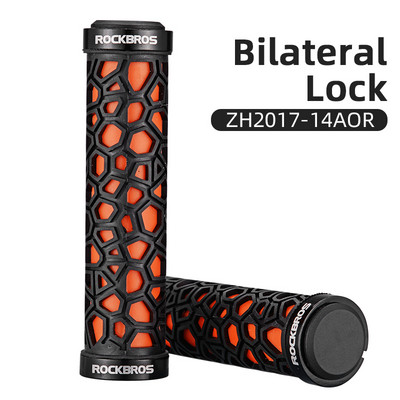 ROCKBROS Manere ultraușoare pentru bicicletă Ghidon de bicicletă anti-alunecare Blocare din cauciuc Manere MTB ultraușoare Accesorii pentru ciclism