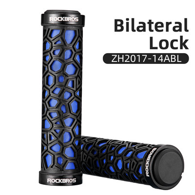 ROCKBROS Manere ultraușoare pentru bicicletă Ghidon de bicicletă anti-alunecare Blocare din cauciuc Manere MTB ultraușoare Accesorii pentru ciclism