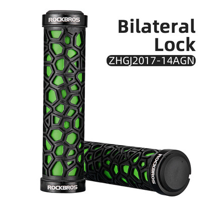 ROCKBROS Manere ultraușoare pentru bicicletă Ghidon de bicicletă anti-alunecare Blocare din cauciuc Manere MTB ultraușoare Accesorii pentru ciclism