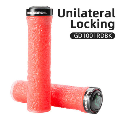 ROCKBROS Manere ultraușoare pentru bicicletă Ghidon de bicicletă anti-alunecare Blocare din cauciuc Manere MTB ultraușoare Accesorii pentru ciclism