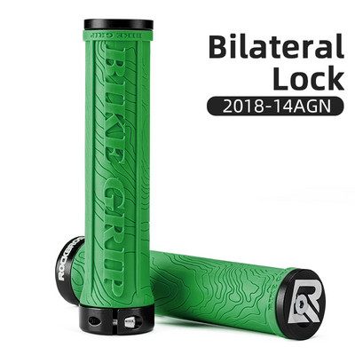ROCKBROS Manere ultraușoare pentru bicicletă Ghidon de bicicletă anti-alunecare Blocare din cauciuc Manere MTB ultraușoare Accesorii pentru ciclism