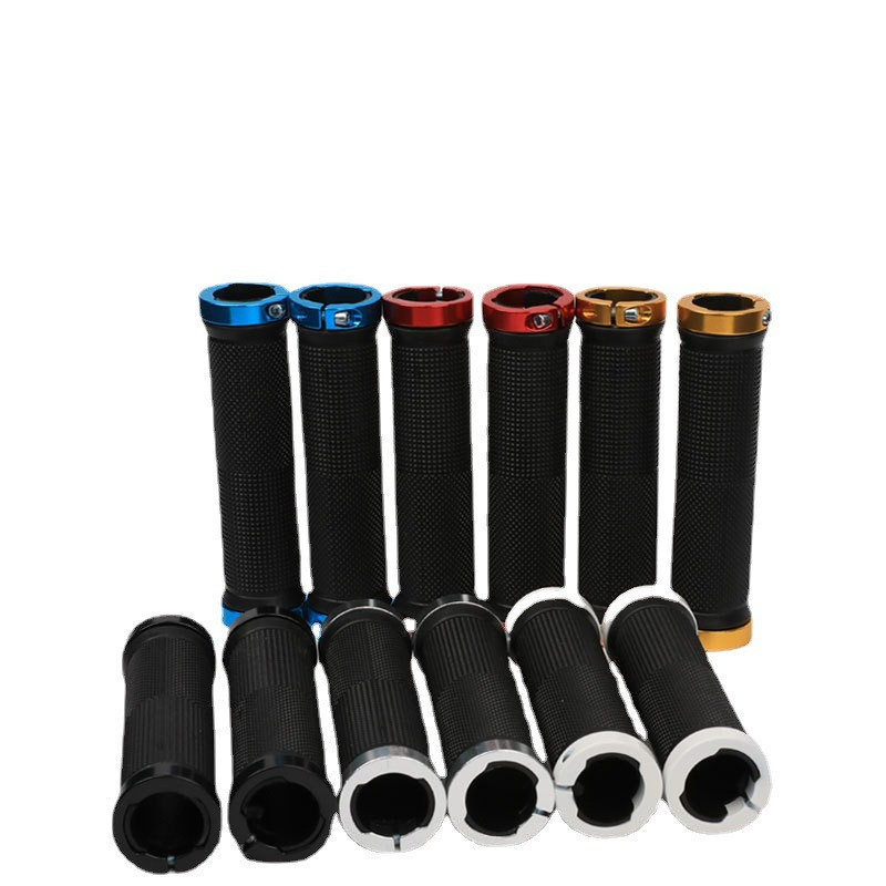 1 pereche de mânere de acoperire pentru ghidon de bicicletă, blocare bilaterală anti-alunecare, pentru ciclism pe drum de munte, bicicletă, mâner din cauciuc, mâner de blocare, capăt de bară