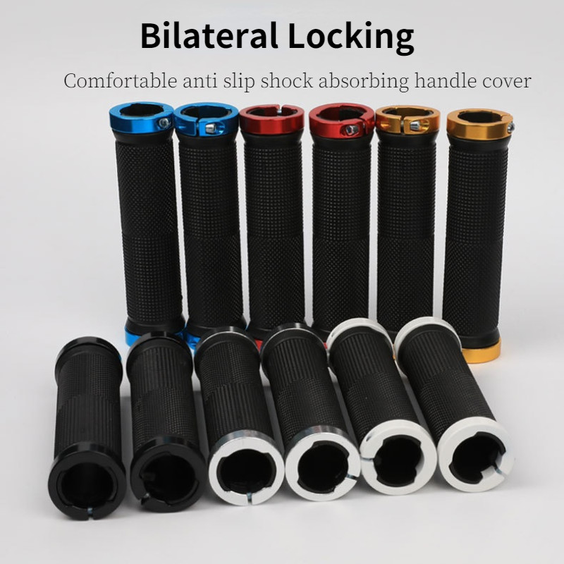 1 pereche de mânere de acoperire pentru ghidon de bicicletă, blocare bilaterală anti-alunecare, pentru ciclism pe drum de munte, bicicletă, mâner din cauciuc, mâner de blocare, capăt de bară