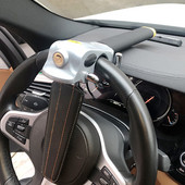 Automašīnas salokāma stūres slēdzene ar 3 atslēgām Automātiskā stūres atslēga pretaizdzīšanas aizsardzība T veida slēdzenes Automašīnas drošības ceļojumu bloķēšana
