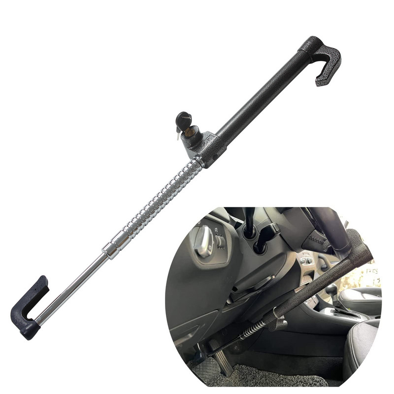 ALLREY Blocare pedală ambreiaj auto Securitate Volan auto Blocare antifurt Blocare frână Încuietori auto retractabil cu cârlig dublu