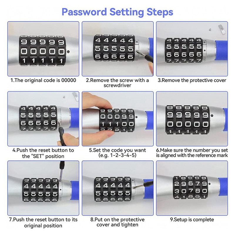 Blocare antifurt pentru volan în formă de T pentru mașină Blocare cu cârlig retractabil Blocare cu combinație antifurt retractabilă pentru camioane auto