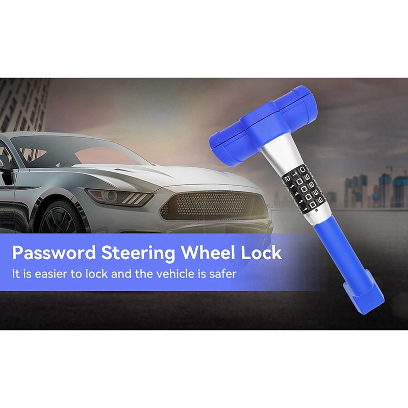 Blocare antifurt pentru volan în formă de T pentru mașină Blocare cu cârlig retractabil Blocare cu combinație antifurt retractabilă pentru camioane auto