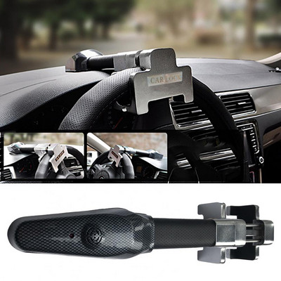 Car Lock Ultra-high Decibels Super Loud Alarm Whistle Retractable Foldable Anti-theft 2 Keys Car Steering Wheel Lock for Car