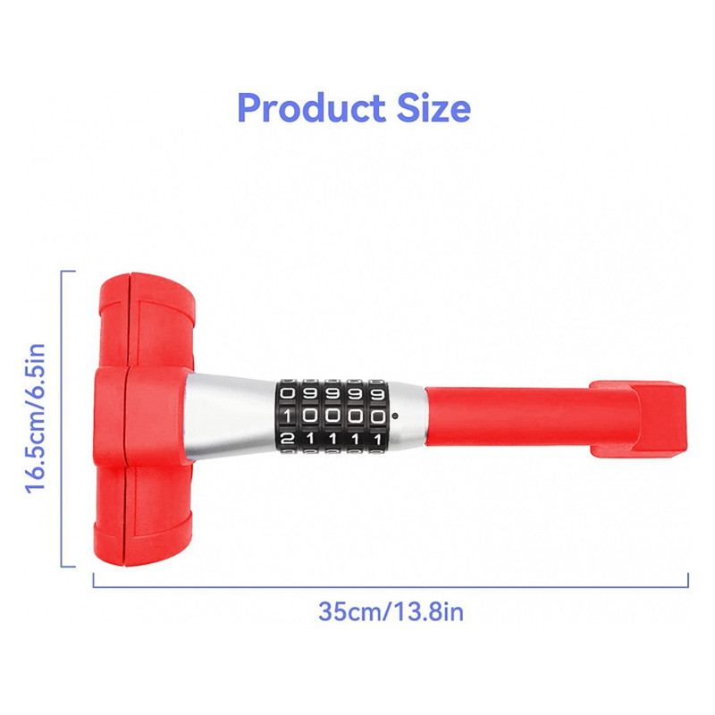 Zámok proti krádeži volantu v tvare T, zasúvací háčikový zámok, zasúvací kombinovaný zámok proti krádeži pre Cartrucks
