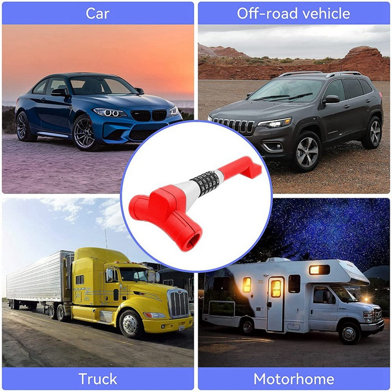 Zámok proti krádeži volantu v tvare T, zasúvací háčikový zámok, zasúvací kombinovaný zámok proti krádeži pre Cartrucks