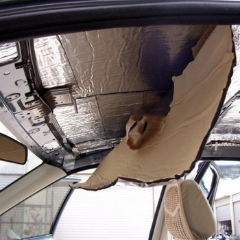 50cm*200cm 5/10mm Автомобилен звук Горещо заглушаване Мат Шумоустойчив капак Изолация на покрива Защитна стена на двигателя Топлинна пяна Памук