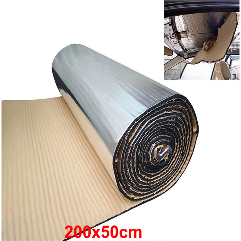 50cm * 200cm 5/10mm Covoraș de amortizare a sunetului fierbinte pentru mașină izolație de zgomot capotă izolație de acoperiș motor firewall spumă termică bumbac