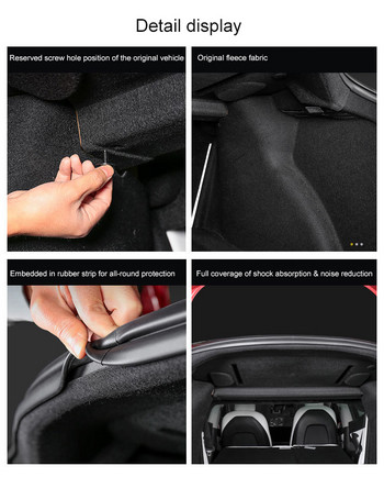За Tesla Model 3 2017-2023 Капак на предния багажник Звукоизолация Памук Вътрешен капак Frunk/багажник Звукоизолация Прахоустойчива памучна подложка