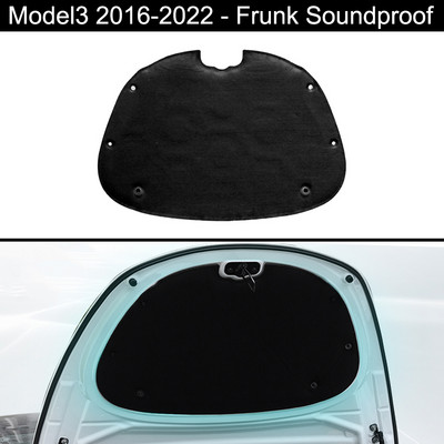 Tesla Model 3 2017-2023 jaoks mõeldud pagasiruumi esikaane heliisolatsioon, puuvillane sisemine kapuuts, esiosa/pagasiruumi helikindel tolmukindel puuvillane matt