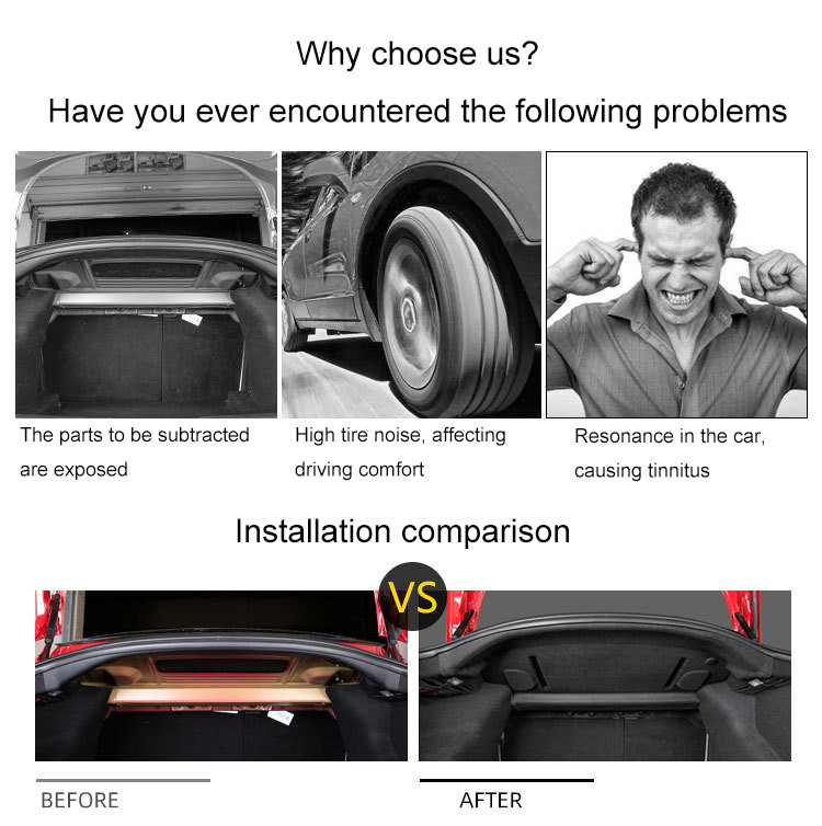 Tesla Model 3 2017-2023 jaoks mõeldud pagasiruumi esikaane heliisolatsioon, puuvillane sisemine kapuuts, esiosa/pagasiruumi helikindel tolmukindel puuvillane matt