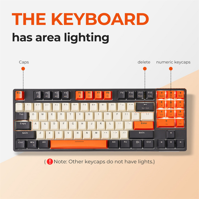 Tastatură mecanică Havit Gaming comutator roșu cu tastaturi PBT ABS pentru PC, tabletă, desktop, gamer cu fir USB 89 taste