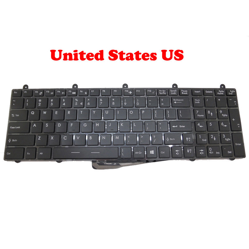 Tastatură engleză SUA pentru MSI GT60 GT70 V123322AK1 S1N-3EUS271-SA0 V139922AK1 UI S1N-3EUS204-SA0 S1N-3EUS219-SA0 Cadru negru