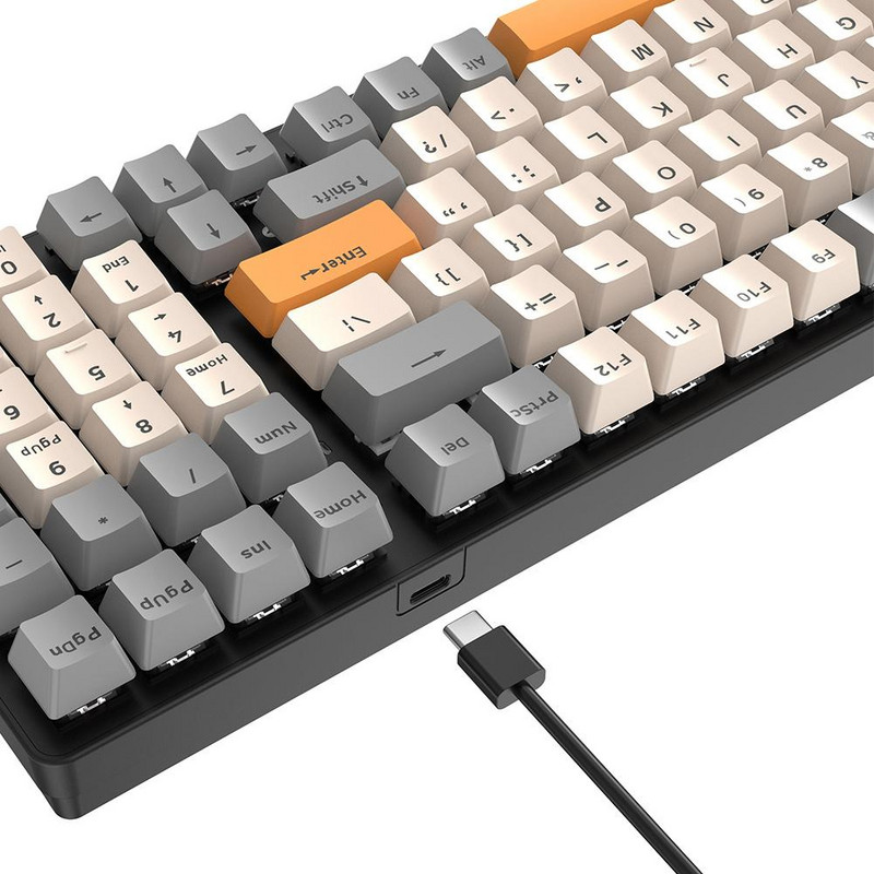Tastatură mecanică K3 100 de taste Tastaturi pentru jocuri pentru jocuri Tastaturi pentru jocuri cu iluminare de fundal RGB Tastaturi pentru jocuri USB Type-C pentru PC desktop