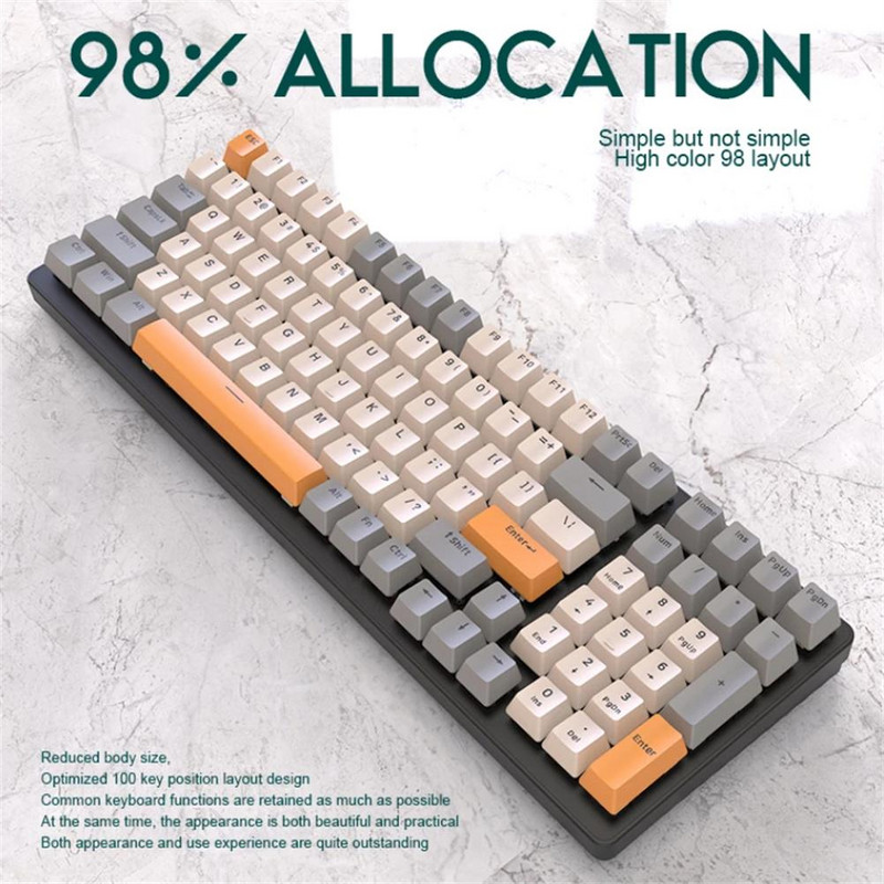 Tastatură mecanică K3 100 de taste Tastaturi pentru jocuri pentru jocuri Tastaturi pentru jocuri cu iluminare de fundal RGB Tastaturi pentru jocuri USB Type-C pentru PC desktop