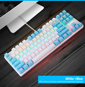 K100 Kahevärviline 87-klahviga rohelise teljega mehaaniline klaviatuur Rohelise teljega USB E-spordimängud Mängimine Internetikohvik Kohustuslik klaviatuur