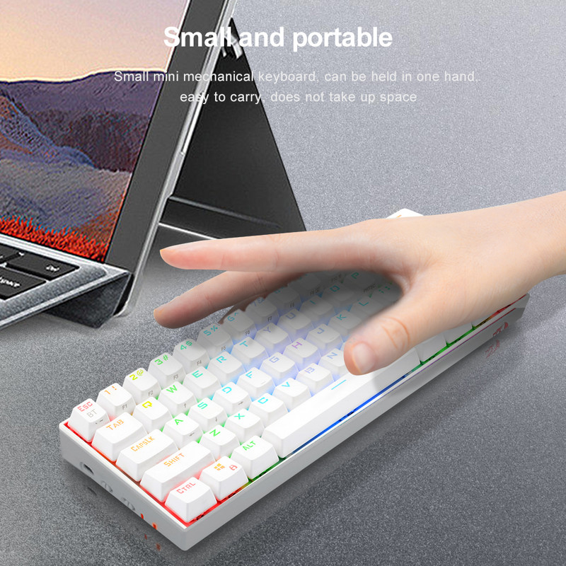 REDRAGON Draconic Pro K530 RGB Suport Bluetooth 5.0 wireless 2.4G USB 3 moduri Tastatură mecanică pentru jocuri 61 taste Calculator PC