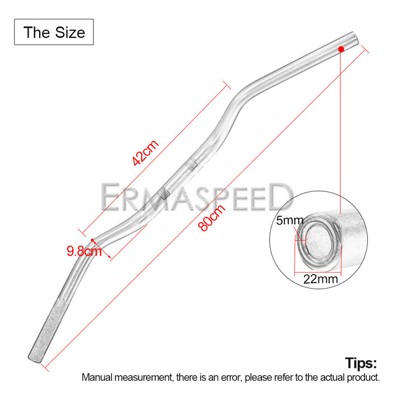 Ghidon din aluminiu CNC 22mm pentru motocicletă Pit Bike Dirt Bike 7/8 inch Bară transversală Bară transversală Accesorii pentru motociclete off-road