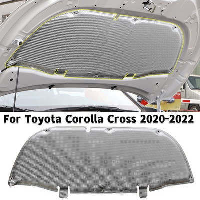 Шумоизолираща памучна шумоизолираща подложка за преден двигател на автомобила за Toyota Corolla Cross 2020 2021 2022 Сребрист/Черен