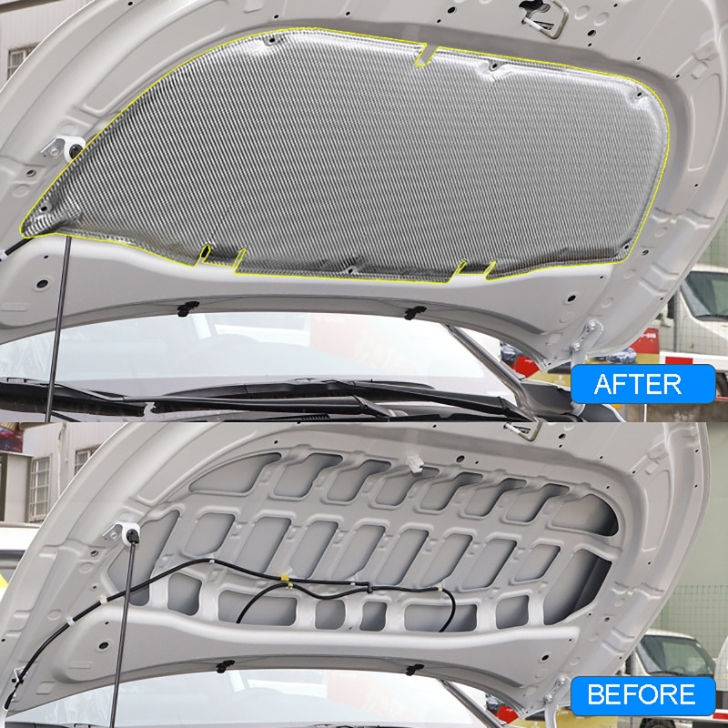 Automobilio priekinio variklio garsui nepralaidus medvilninis garso šilumos izoliacijos padas skirtas Toyota Corolla Cross 2020 2021 2022 sidabrinė/juoda