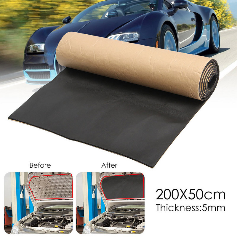 Bumbac termoizolant pentru mașină 200x50cm 5/6/10mm Absorbant fonic din spumă Tampă de izolare fonică pentru mașină Covoraș pentru izolarea sunetului auto