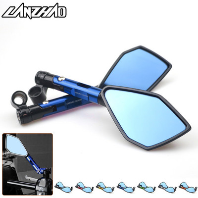 Univerzalni CNC aluminijski upravljač motocikla Retrovizori Plavo ogledalo protiv odsjaja za Honda Yamaha Suzuki Scooter ktm